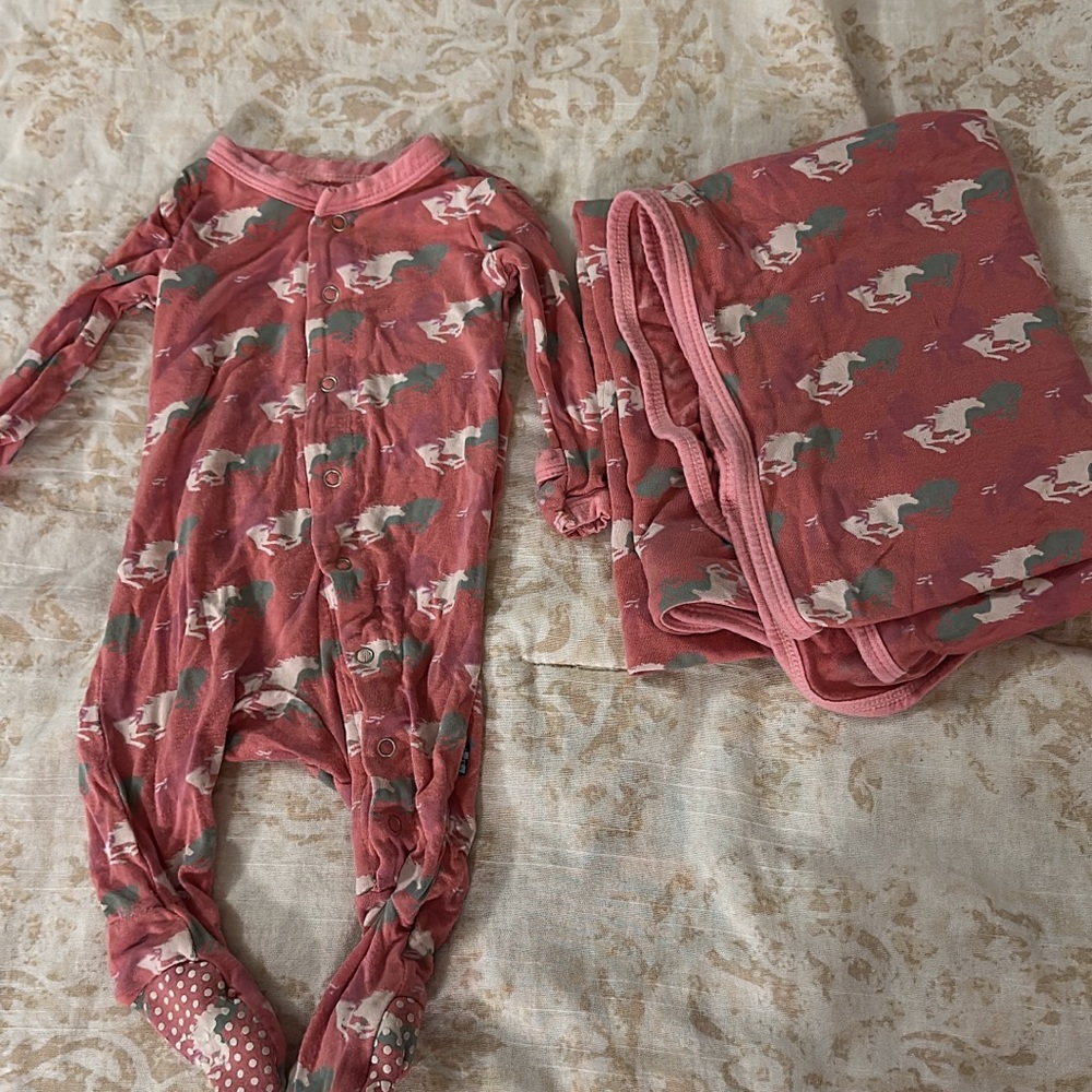 Kickee Pants Wild Horses Footie & Swaddle